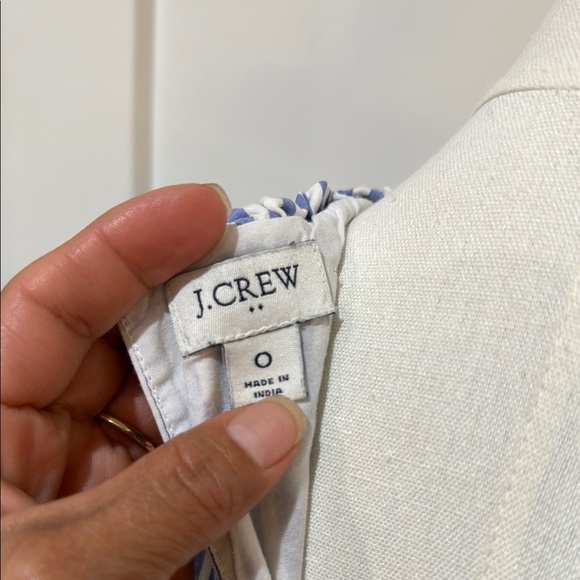 J. Crew Size 0 Blue Sleeveless Midi Dress Striped Tiered Lined Pockets Cotton. - Picture 2 of 10